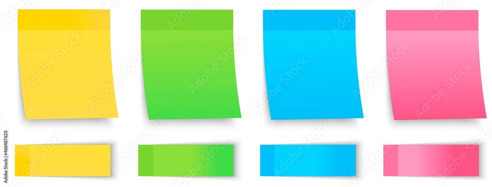 Sticker Rectangular Note Set of paper stickers. Bright blank notes for notes so as not to forget ...