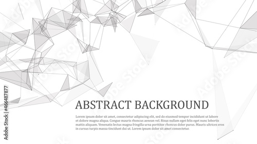 Network or connection. Abstract white background of new technologies. Data transfer. 3D vector illustration.