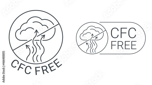 CFC free - strikethrough freon, flat emblem