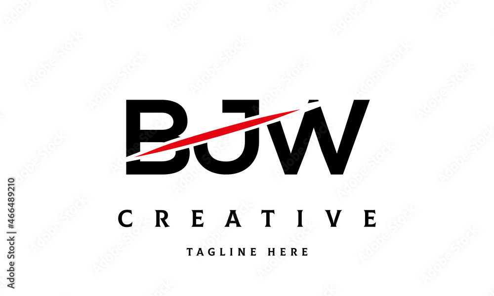 Fototapeta premium BJW creative cut three latter logo