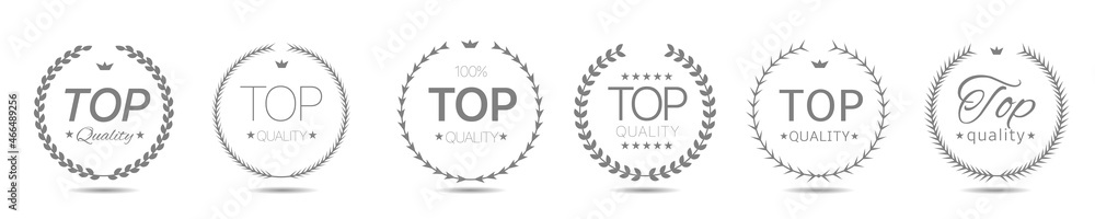 Top quality Vector laurel wreath label set Top quality Vector laurel wreath label set