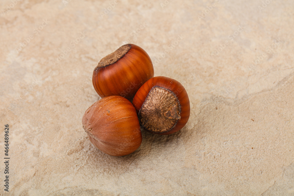 Obraz premium Hazelnut heap isolated over background