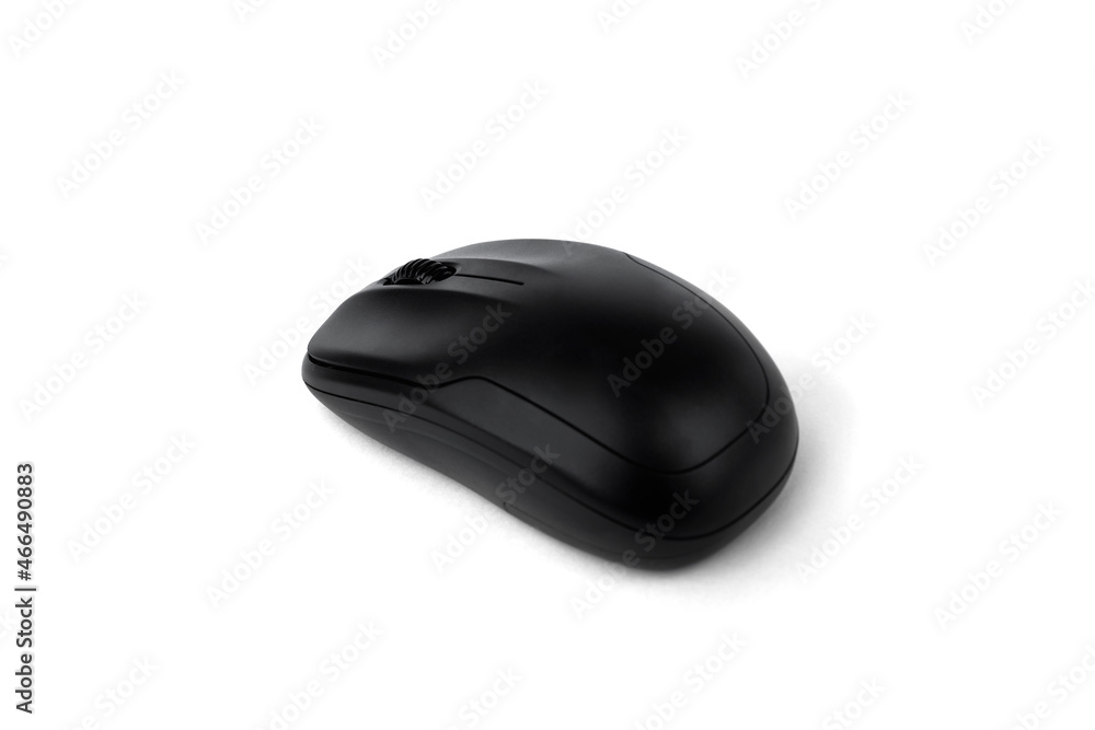 Black computer mouse isolated on white background. Black computer mouse isolated on white background.