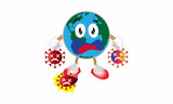 vector illustration fight covid-19 .world fight virus corona. don't be afraid of the corona virus.