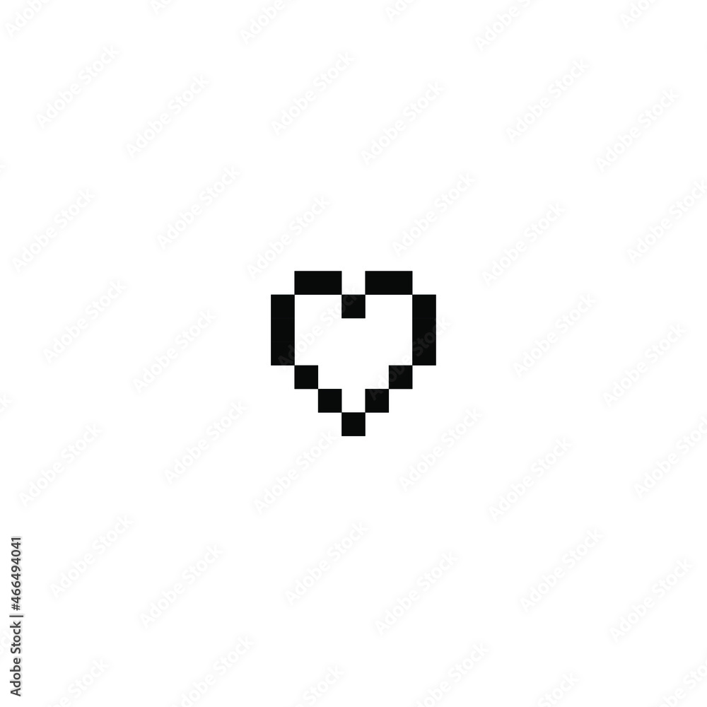 Fototapeta premium Pixel art heart. love and valentine. Pixel game life bar. Vector art 8 bit health heart bar. Gaming controller, symbol.
