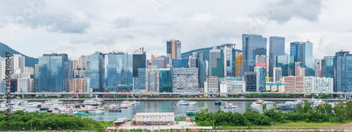 Canvas Print Panorama of skyline of downtown of Hong Kong city