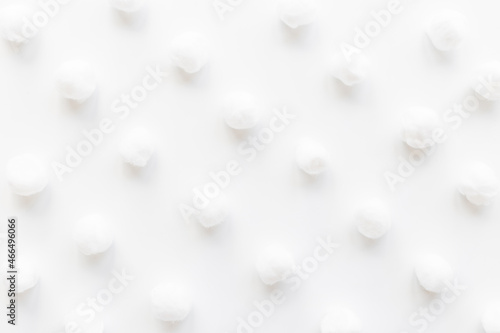 Cotton wool balls pattern for cleansing skin. Cosmetic makeup remover supplies © 9dreamstudio