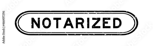 Grunge black notarized word rubber seal stamp on white background