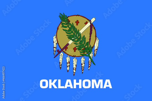 Official current vector flag of the Federal State of Oklahoma, USA