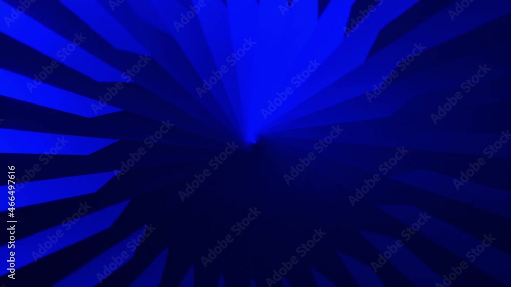 Abstract blue rotating blades, seamless loop. Motion. Visualization of