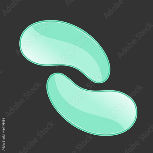 Turquoise face patches. Hydrogel anti-aging patches. A set of vector illustrations.