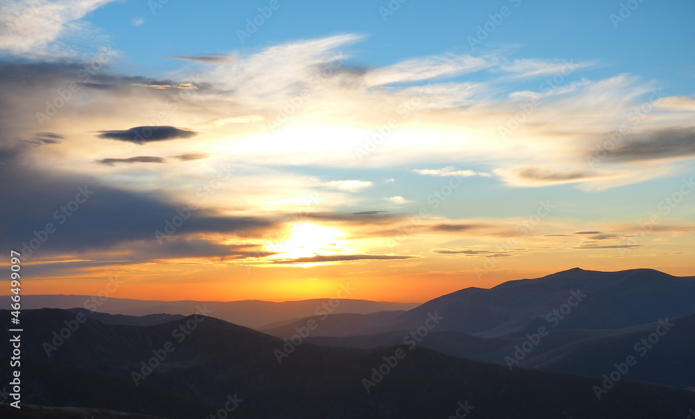 Autumn sunset in the mountains Autumn sunset in the mountains