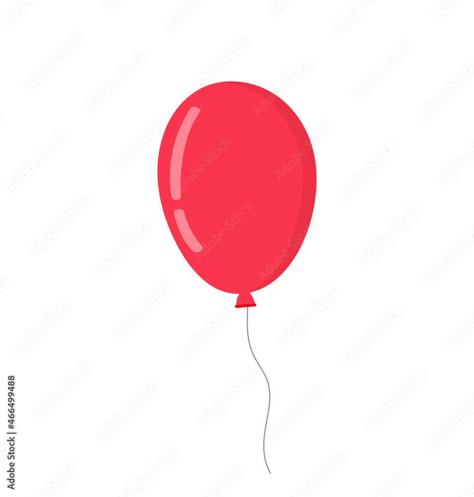 Balloon flat icon. Bunch of balloons for birthday and party. Flying ballon with rope. Red ball isolated on white background. cartoon balon for celebrate and carnival. Vector Balloon flat icon. Bunch of balloons for birthday and party. Flying ballon with rope. Red ball isolated on white background. cartoon balon for celebrate and carnival. Vector