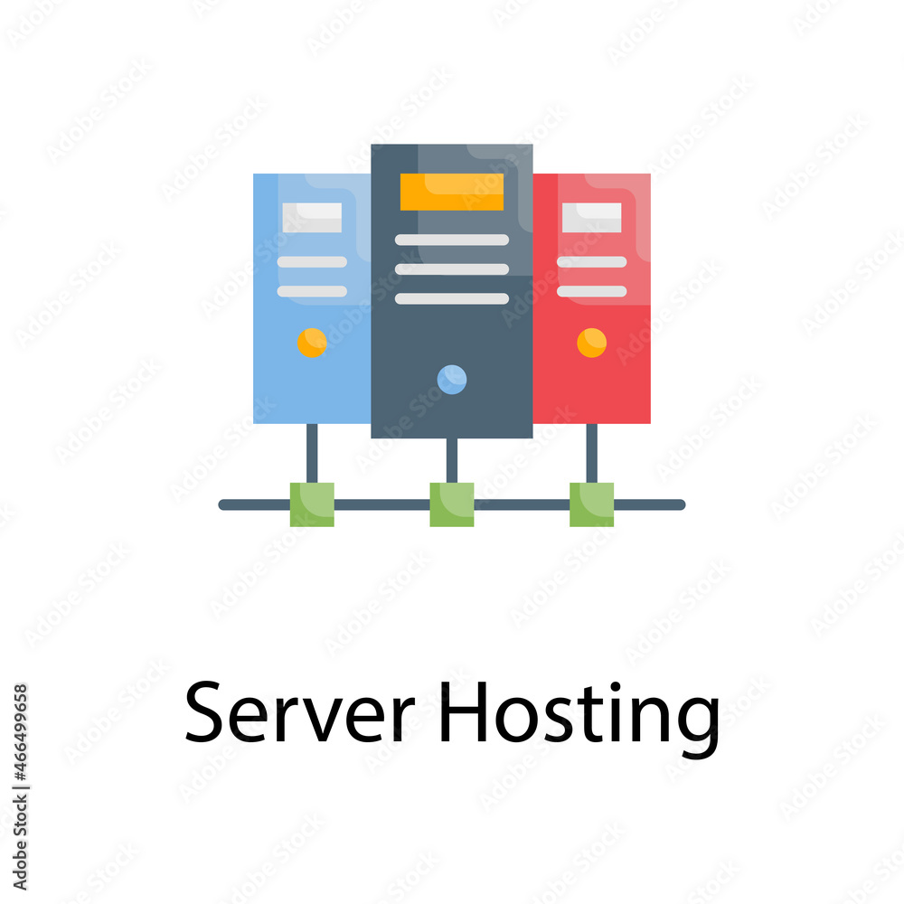 Server hosting vector flat Icon Design illustration. Web Analytics Symbol on White background EPS 10 File Server hosting vector flat Icon Design illustration. Web Analytics Symbol on White background EPS 10 File