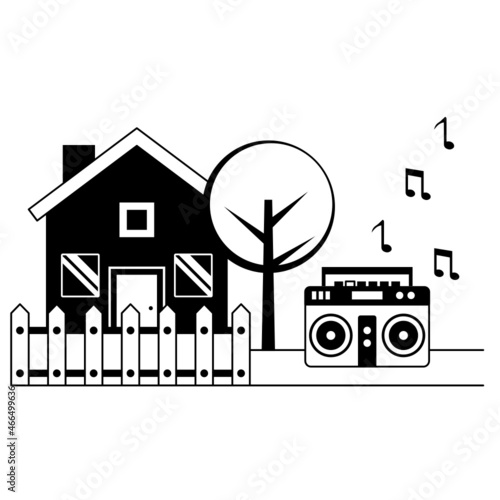 Nuisance or Noisy Neighbour Concept Vector Color Icon Design, neighbourhood conflicts Stock illustration, bad neighbors Symbol
