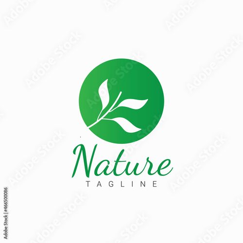 Green tree leaf nature element vector logo