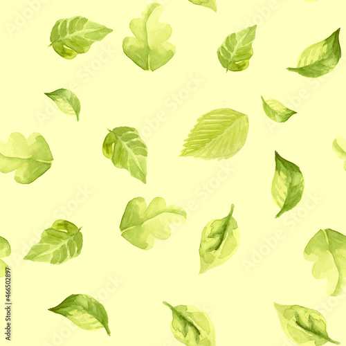 seamless pattern of watercolor leaf © Deell