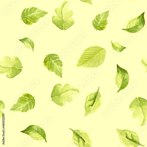 seamless pattern of watercolor leaf