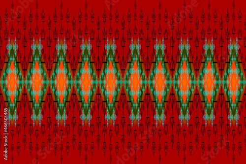 geometric ethnic oriental seamless pattern traditional design for background, carpet, wallpaper, clothing, wrapping, fabric, vector illustration style.