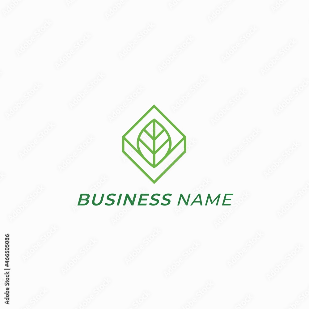 design logo creative leaf in box design logo creative leaf in box