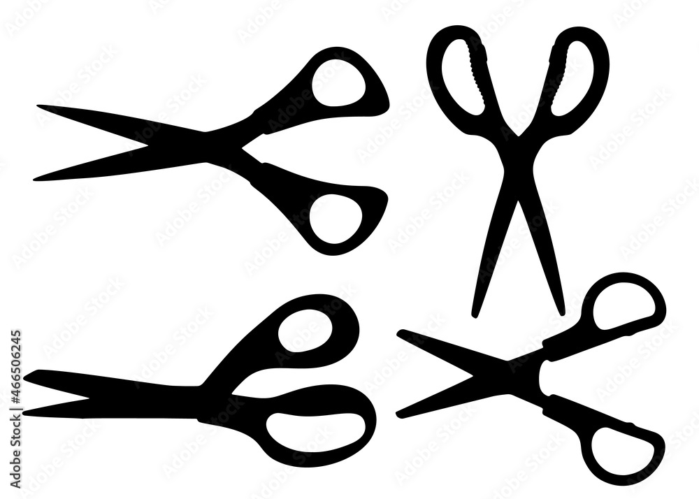 A set of tailors scissors. Vector image. A set of tailors scissors. Vector image.