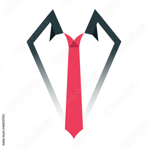 Businessman concept, logo, shirt and tie in a shape of shield vector symbol.