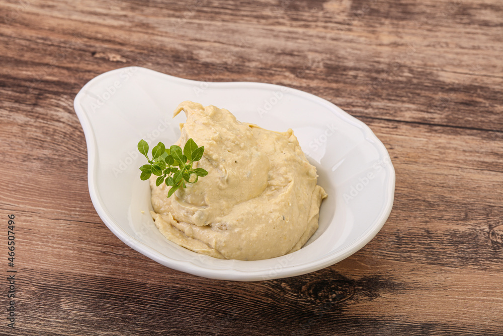 Vegan food - hummus with olive oil Vegan food - hummus with olive oil
