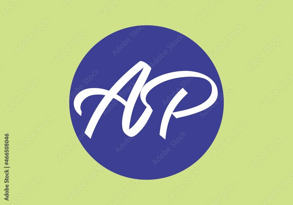 Simple and clean graphic of AP initial letter Simple and clean graphic of AP initial letter