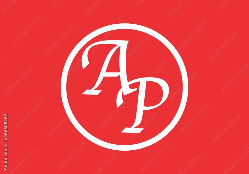 Simple and clean graphic of AP initial letter Simple and clean graphic of AP initial letter