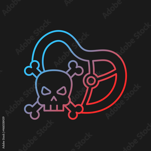 Food toxicity gradient vector icon for dark theme. Contaminated product. Infections and toxins. Foodborne illness. Thin line color symbol. Modern style pictogram. Vector isolated outline drawing