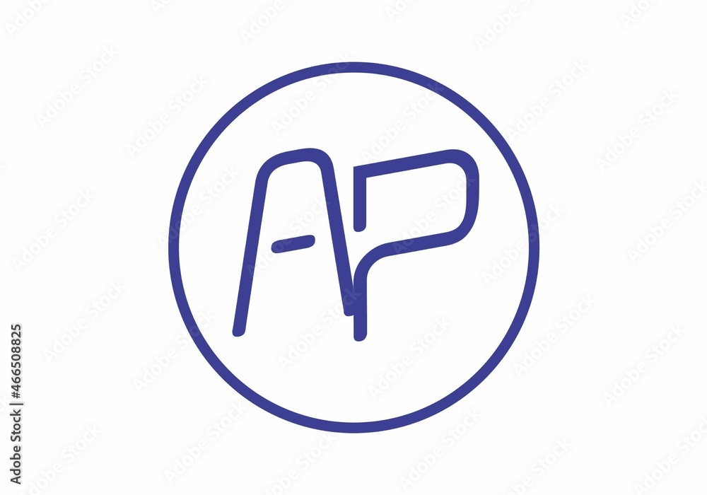 Simple and clean graphic of AP initial letter Simple and clean graphic of AP initial letter