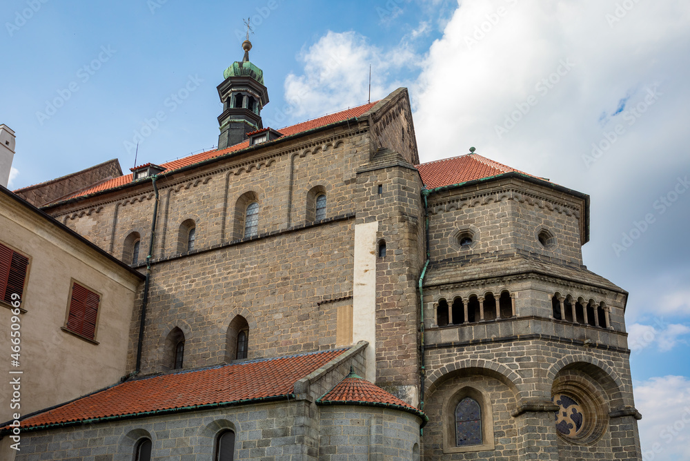 Old St. Procopius basilica and monastery, town Trebic, UNESCO city, the oldest Middle ages settlement of jew community in Central Europe, South Moravia, Czech Republic
