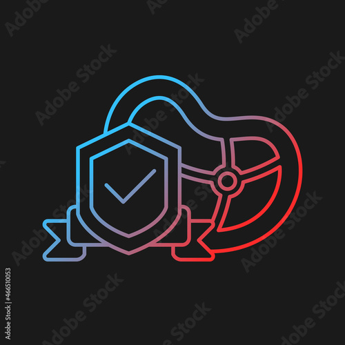 Food safety gradient vector icon for dark theme. Food hygiene. Foodborne illness. Preparation and conservation. Thin line color symbol. Modern style pictogram. Vector isolated outline drawing