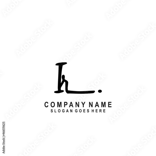 Initial letter IR Signature handwriting Logo Vector	