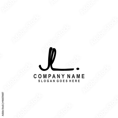 Initial letter JL Signature handwriting Logo Vector	 photo