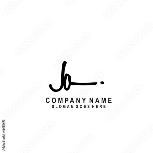 Initial letter JO Signature handwriting Logo Vector	
