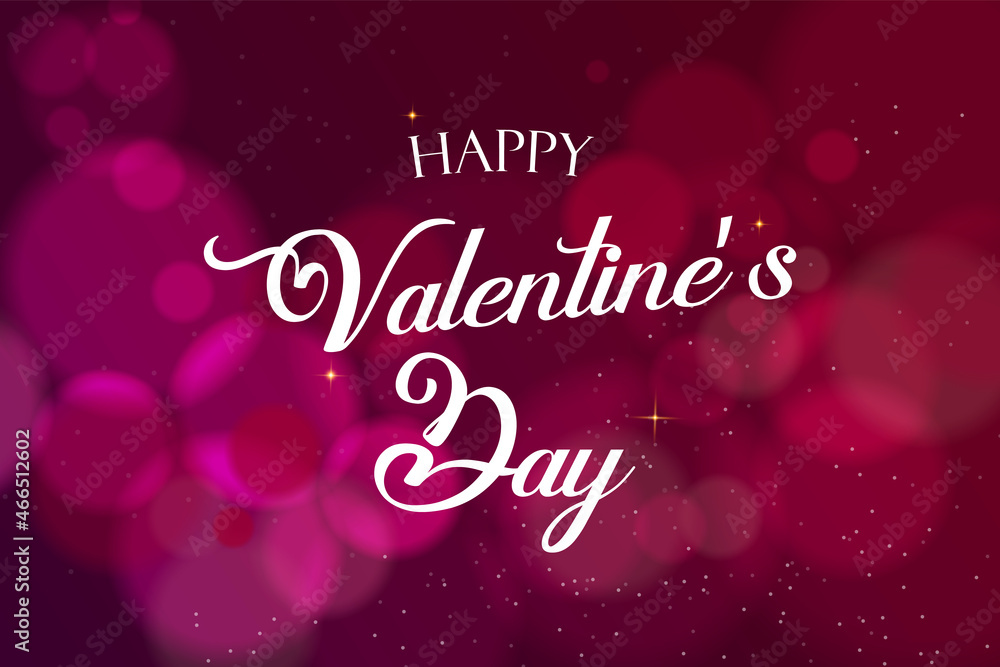 Happy valentine's day background. Lettering happy valentines banner on red bokeh background Happy valentine's day background. Lettering happy valentines banner on red bokeh background