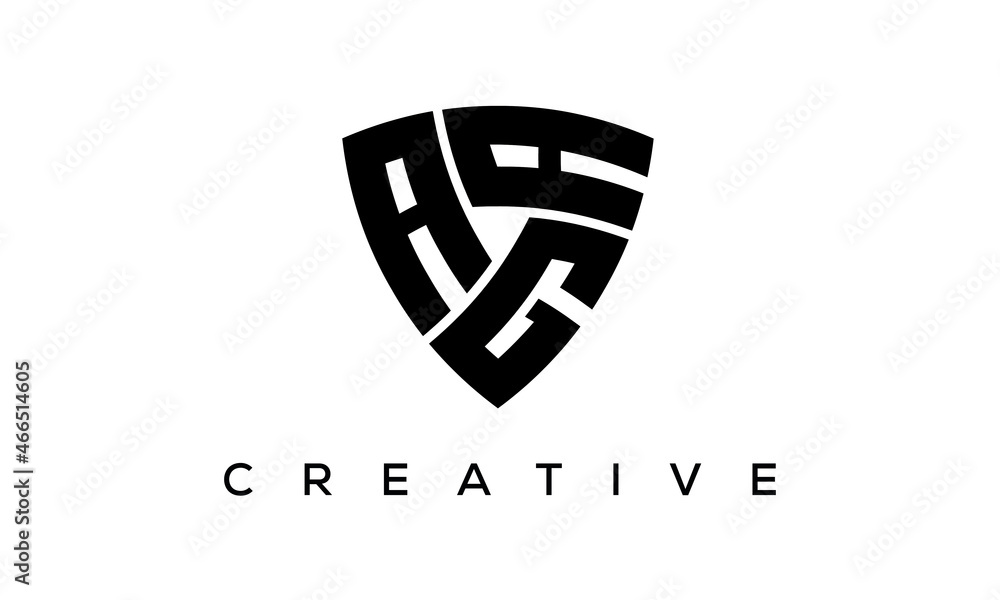 AGA letters logo, security Shield logo vector AGA letters logo, security Shield logo vector