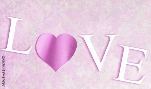 Bild auf Leinwand The word love on a trendy pink background