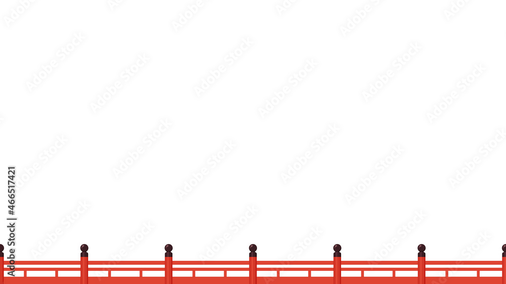 和風の赤い柵のイラスト フレーム ライン 16 9 Stock Vector Adobe Stock