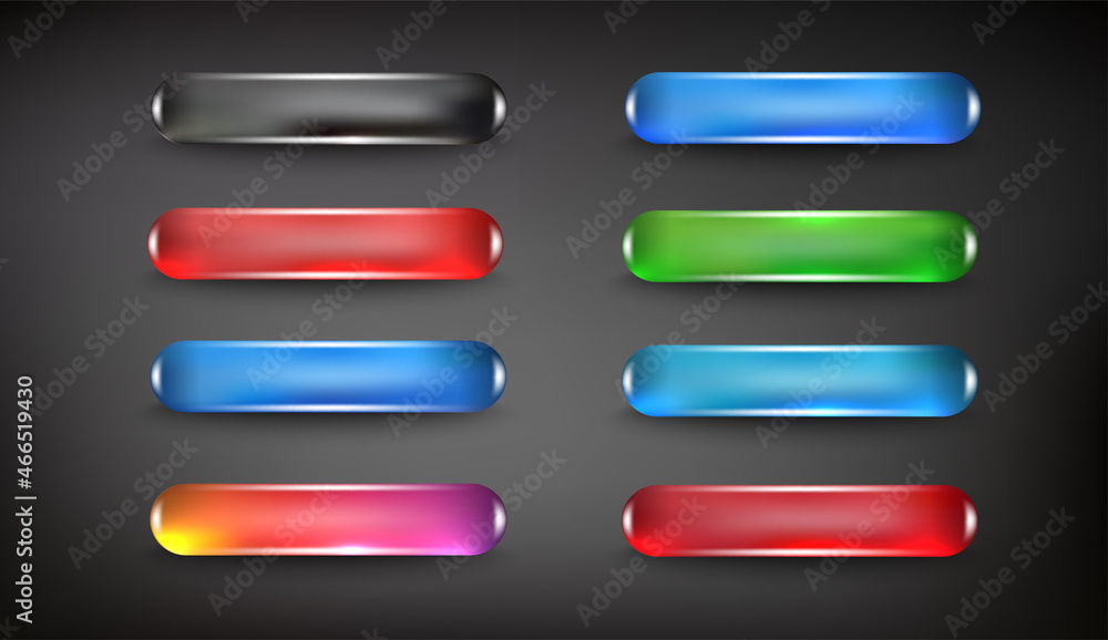 Buttons social media set collection steel on background color black Buttons social media set collection steel on background color black