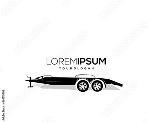 vector logo design trailer silhouette