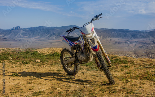 Fototapeta Naklejka Na Ścianę i Meble -  Sports motorcycle on a background of mountains
