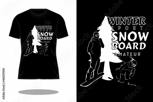 snowboard amateur silhouette t shirt design