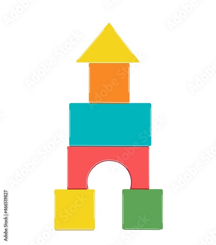Montessori wooden castle, toys for early development