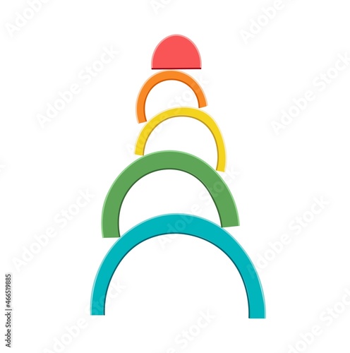 Montessori multicolor toy rainbow for early development