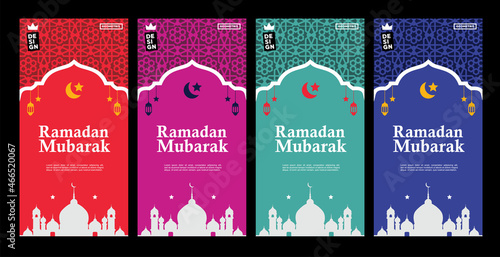 Ramadan mubarak concept with colors for backgrounds, stories, pamphlets and print media