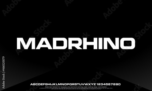 Modern Bold Heavy Strong Font. Typography urban style fonts for sport, technology, digital, engine, machine, movie, logo design, vector illustration