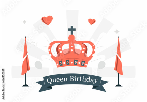 queen's birthday. Queen's crown as a symbol of the kingdom photo