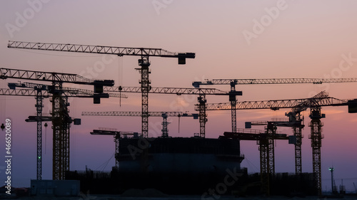 Bilde på lerret Construction of the power unit of the Rooppur Nuclear Power Plant
